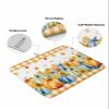 Thanksgiving Pumpkin Dish Drying Mat for Kitchen Counter, Orange Plaid Sunflower Leaves Absorbent Reversible Dish Drainer Rack Mats for Coffee Bar Mats 16''x18'' 2 PCS view 2