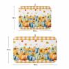 Thanksgiving Pumpkin Dish Drying Mat for Kitchen Counter, Orange Plaid Sunflower Leaves Absorbent Reversible Dish Drainer Rack Mats for Coffee Bar Mats 16''x18'' 2 PCS view 3