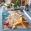 3D Ocean Beach Coastal Indoor Outdoor Decor Area Rug 10x12 Starfish Waterproof Reversible Rug for Patio Deck Backyard Balcony Washable Livingroom Bedroom Dining Carpet Mat view 1