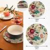 ALAZA Beautiful Flowers with Butterflies Hummingbirds PotHolders Trivets Set Cotton Hot Pot Holders Set Farmhouse Coasters,Hot Pads,Hot Mats for Kitchen Counter Decorative view 3