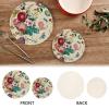 ALAZA Beautiful Flowers with Butterflies Hummingbirds PotHolders Trivets Set Cotton Hot Pot Holders Set Farmhouse Coasters,Hot Pads,Hot Mats for Kitchen Counter Decorative view 4