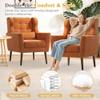 QKFF Accent Chair Set of 2, Upholstered Armchair with Pillow, Fabric Single Sofa Chair with Lounge Seat and Wood Legs Accent Chair for Living Room Small Spaces (Orange, Set of 2) view 2