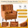 QKFF Accent Chair Set of 2, Upholstered Armchair with Pillow, Fabric Single Sofa Chair with Lounge Seat and Wood Legs Accent Chair for Living Room Small Spaces (Orange, Set of 2) view 3