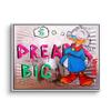 Canvas Picture Dreaming Dagobert Duck Dream Big Comic Cartoon Money Size 40 x 30 cm White view 1