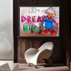 Canvas Picture Dreaming Dagobert Duck Dream Big Comic Cartoon Money Size 40 x 30 cm White view 2