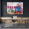 Canvas Picture Dreaming Dagobert Duck Dream Big Comic Cartoon Money Size 40 x 30 cm White view 3