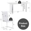 63'' Faux Marble Dining Table Set for 4,Kitchen Table and Chairs for 4, 0.39-Inch Thick Tabletop with Chrome-Plated Stainless Steel Base and 4 PU Leather Chairs, for Kitchen Dining Room view 2
