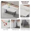 63'' Faux Marble Dining Table Set for 4,Kitchen Table and Chairs for 4, 0.39-Inch Thick Tabletop with Chrome-Plated Stainless Steel Base and 4 PU Leather Chairs, for Kitchen Dining Room view 3
