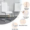 63'' Faux Marble Dining Table Set for 4,Kitchen Table and Chairs for 4, 0.39-Inch Thick Tabletop with Chrome-Plated Stainless Steel Base and 4 PU Leather Chairs, for Kitchen Dining Room view 4