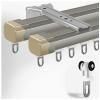 Curtain Conjoined Double Tracks, Heavy Duty Ceiling Mounted Curtain Rails, Silent Curtain Track Set, For Home Living Room Bedroom Room Divider (Color : C Wall mounted, Size : 110cm(3.6ft)) view 1