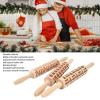 3Pcs Rolling Pin Christmas Rolling Pin Rolling Pin for Baking Wooden Embossed Rolling Pin Cute Christmas Pattern Engraved Embossing Rolling Pin for Baking Embossed biscuits view 4