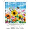 CutebriCase Shower Curtain Sunflowers, Blue Sky Shower Curtain Flower Butterfly Shower Curtain Set Polyester Waterproof Fabric Machine Washable Home Farmnouse Office Decor Bath Curtains view 2
