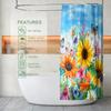 CutebriCase Shower Curtain Sunflowers, Blue Sky Shower Curtain Flower Butterfly Shower Curtain Set Polyester Waterproof Fabric Machine Washable Home Farmnouse Office Decor Bath Curtains view 3
