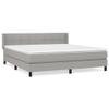 CUMYZO Box Spring Bed with Mattress Light Gray Queen Fabric,Furniture Beds & Accessories Beds & Bed Frames view 3