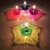 12Pcs Pack Designer Transparent Diya Deepak Special Reusable Diya Colourful Reflection Diya Combo 3D Diya Deepak Reflection Deepak Decorative Diwali Deepak Oil Diye for Decoration view 1