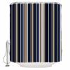 Shower Curtain, Blue Brown Stripes Washable Shower Curtain with Hooks Bath Decor Fabric Shower Curtains for Bathroom, Hotel, Stalls, Bathtubs, 72x78 in view 1