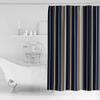 Shower Curtain, Blue Brown Stripes Washable Shower Curtain with Hooks Bath Decor Fabric Shower Curtains for Bathroom, Hotel, Stalls, Bathtubs, 72x78 in view 2