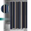 Shower Curtain, Blue Brown Stripes Washable Shower Curtain with Hooks Bath Decor Fabric Shower Curtains for Bathroom, Hotel, Stalls, Bathtubs, 72x78 in view 3