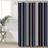 Shower Curtain, Blue Brown Stripes Washable Shower Curtain with Hooks Bath Decor Fabric Shower Curtains for Bathroom, Hotel, Stalls, Bathtubs, 72x78 in view 4