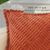 decorUhome Decorative Rust Fall Throw Pillow Covers 18x18 Set of 2 with Splicing, Boho Soft Neutral Corduroy Broadside Twill Pillow Covers for Couch Bed Sofa Living Room view 2