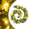 CUMYZO Christmas Garland with LED Lights Green 8.9' PVC,Home & Garden Decor Seasonal & Holiday Decorations Christmas Lighting view 1