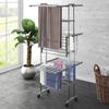 CUMYZO 3-Tier Laundry Drying Rack with Wheels Silver 23.6"x27.6"x50.8",Home & Garden Household Supplies Laundry Supplies Drying Racks & Hangers view 1