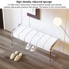 Entryway Shoe Rack Bench,Acrylic End Of Bed Bench Comfy Upholstered Bedroom Bench,Shoe Organizer Modern Footrest Stool Ottoman Bench for Living Room Hallway Closet (120x40x45cm(47x16x18inch), Blue) view 3