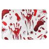 The Murder Mat Halloween Bath Bloody Footprint Bath Mat Horror Halloween Themed Bath Rug Changes Color Instantly Turns Red When Wet Non-Slip Rug Prank Blood Rug Bedroom Kitchen Rug (B) view 1