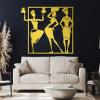 Metal Wall Art, African Women Metal Wall Decor, African American Metal Wall Art, African Women Wall Art, African American Wall Decor, African Ladies, Women Wall Hanging, Home Decor (Gold, 38"x35"|97x90cm) view 1