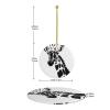 Black and White Giraffe Printed Christmas Ornament,Round Porcelain Christmas Ornaments,Christmas Tree Decorations for Home Holidays view 4