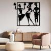 Metal Wall Art, African Women Metal Wall Decor, African American Metal Wall Art, African Women Wall Art, African American Wall Decor, African Ladies, Women Wall Hanging, Home Decor (Silver, 42"x39"|108x100cm) view 2