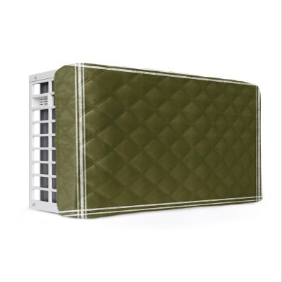 QueenKer Indoor Air Conditioner Cover, Solid Color Dark Olive Green Waterproof Indoor AC Cover Inside Window AC Cover with Free Elastic Straps for Window Units, 21 X 15 X 3.5 Inch