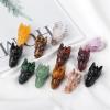 AtkitS Natural Crystal Carving Obsidian Aventurine Quartz Dragon Head Skull Figurine Crafts Gift Home Decor (Color : Red Grid Stone) view 3