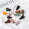 AtkitS Natural Crystal Carving Obsidian Aventurine Quartz Dragon Head Skull Figurine Crafts Gift Home Decor (Color : Red Grid Stone) view 4