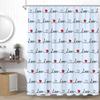 YSSFAV Valentine's Day Love Shower Curtain Red Heart Minimalist Modern Romantic Blue Bathroom Decor Curtains Set with Hooks view 1