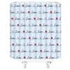 YSSFAV Valentine's Day Love Shower Curtain Red Heart Minimalist Modern Romantic Blue Bathroom Decor Curtains Set with Hooks view 2
