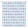 YSSFAV Valentine's Day Love Shower Curtain Red Heart Minimalist Modern Romantic Blue Bathroom Decor Curtains Set with Hooks view 3