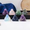 AtkitS Smiling Buddha Figurine Gem Handicraft Carving Natural Stones Rose Quartz Aventurine Meditation Treatment Home Decoratio (Color : Aventurine Quartz) view 2