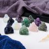 AtkitS Smiling Buddha Figurine Gem Handicraft Carving Natural Stones Rose Quartz Aventurine Meditation Treatment Home Decoratio (Color : Aventurine Quartz) view 4