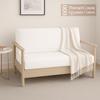 Full Size Armless Futon Covers - 100% Egyptian Cotton Futon Slipcovers - Zippered Couch Cover Sofa Bed Protector, Sleeper Sofa Cover, Machine Washable, White view 3