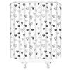 YSSFAV Black Grey Heart Shower Curtain Valentine's Day Minimalist Bathroom Decor Curtains Set with Hooks view 2