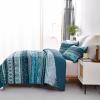 WONGS BEDDING Boho Quilt Set Full Size, Blue Bohemian Full Quilt Bedding Set, Lightweight Microfiber Bed Decor Bedspread with Pillow Shams for All Season 90"x78"(3 Pieces, Full) view 3