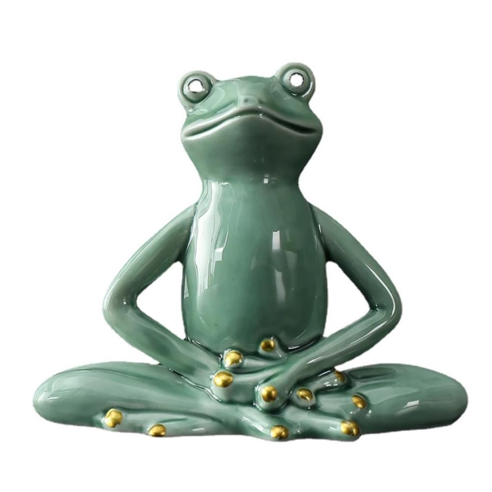 10.6cm Ceramics Tea Pet Ornaments Zen Frog Statue Tea Figurine Decoration Crafts Tea Set Accessories