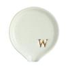 COLLECTIVE HOME - Ceramic Coffee Spoon Rest, Monogram Ceramic Spoon Holder, 3.8 Inches Coffee Spoon Holder, Mini Teaspoon Rest, Small Spoon Holder for Stove Coffee Bar (w) view 1