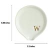 COLLECTIVE HOME - Ceramic Coffee Spoon Rest, Monogram Ceramic Spoon Holder, 3.8 Inches Coffee Spoon Holder, Mini Teaspoon Rest, Small Spoon Holder for Stove Coffee Bar (w) view 3