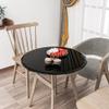 JESAHAI Round Black Tempered Glass Table Top, 2/5" Inch Thick Beveled Polished Edge Table Top (28") view 2