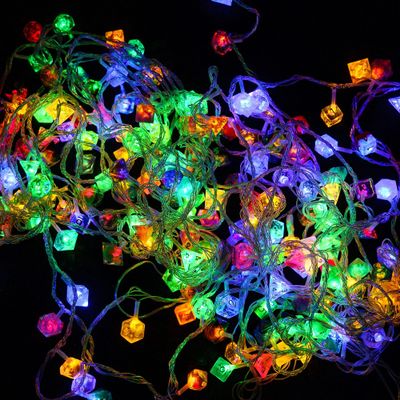 IUSTIDIE 10M Dice-Inspired LED String Lights, 100 LEDs Encased in 100 Dices, Color Changing RGB Christmas Tree Lights, Indoor Xmas Lights for Year-round Party Decoration Xmas Tree Gaming Room