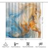 Dunmat 4Pcs Modern Horse Shower Curtain Sets with Non-Slip Rugs view 2