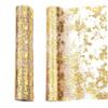 KUYYFDS Gold Table Runner 2Pcs Christmas Table Runner 28 * 275cm Tailorable Decorative Gold Foil Table Runner Transparent Mesh Gold Runner for Table Party Wedding Christmas Gold Table Decorations view 1