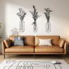cadeali Flower in Vase Metal Wall Decor, Art, Minimalist Decor Natural Themed Rustic Farmhouse Style, For Living Room, Fathers Day Gift (Black, 32'' x 35'' | 82 90 cm) view 1